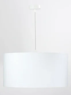 Hängeleuchte Esstisch Weiß Stoff Wohnzimmer