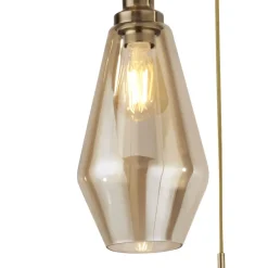 Hängeleuchte 3-flammig E27 in Messing Antik Champagner