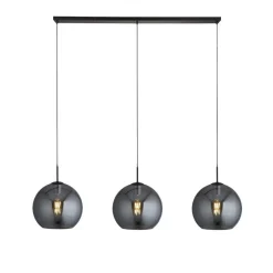 Hängeleuchte 3-flammig E27 Schwarz Rauchgrau B: 146 cm