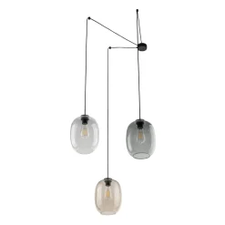 Hängeleuchte 3-flammig H: max. 2,1 m verstellbar Rauchglas