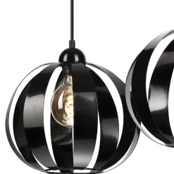 Hängeleuchte 2-flammig höhenverstellbar Metall Schwarz E27