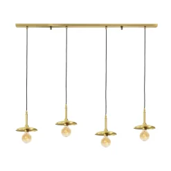 Hängeleuchte 4-flammig in Bronze hell E27 Echt-Messing