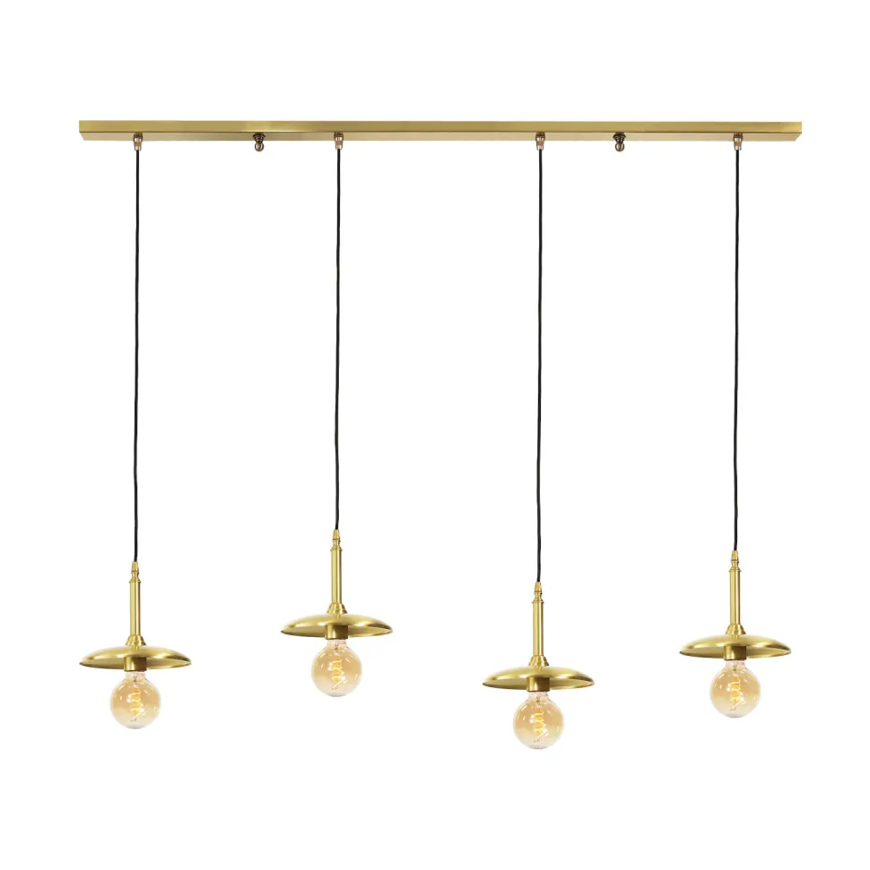 Hängeleuchte 4-flammig in Bronze hell E27 Echt-Messing