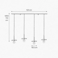 Hängeleuchte 4-flammig in Bronze hell E27 Echt-Messing