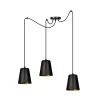 Hängeleuchte 3-flammig Schwarz Gold Metall 3x E27