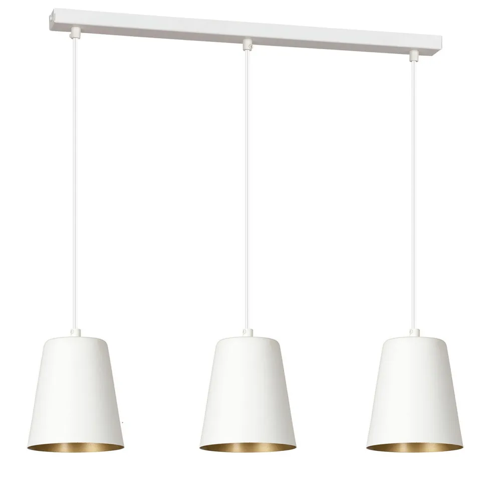 Hängeleuchte 3-flammig Weiß Gold höhenverstellbar