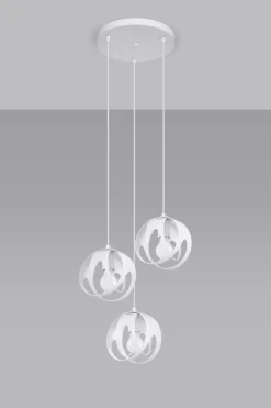 Hängeleuchte 3-flammig Weiß Metall verstellbar E27