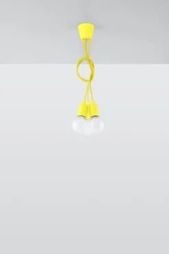 Hängeleuchte Gelb verstellbar bis 90cm Retro NESSA