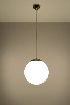 Hängeleuchte Glas Kugel Ø 30 cm E27 Weiß Gold BIANCO