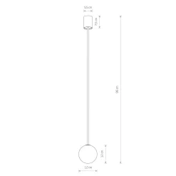 Hängeleuchte Glas Kugel G9 Ø 12 cm Schwarz Weiß