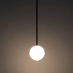 Hängeleuchte Glas Kugel G9 Ø 16 cm Schwarz Weiß