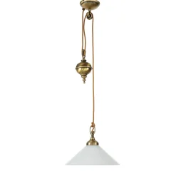 Hängeleuchte Glas Messing massiv verstellbar E27