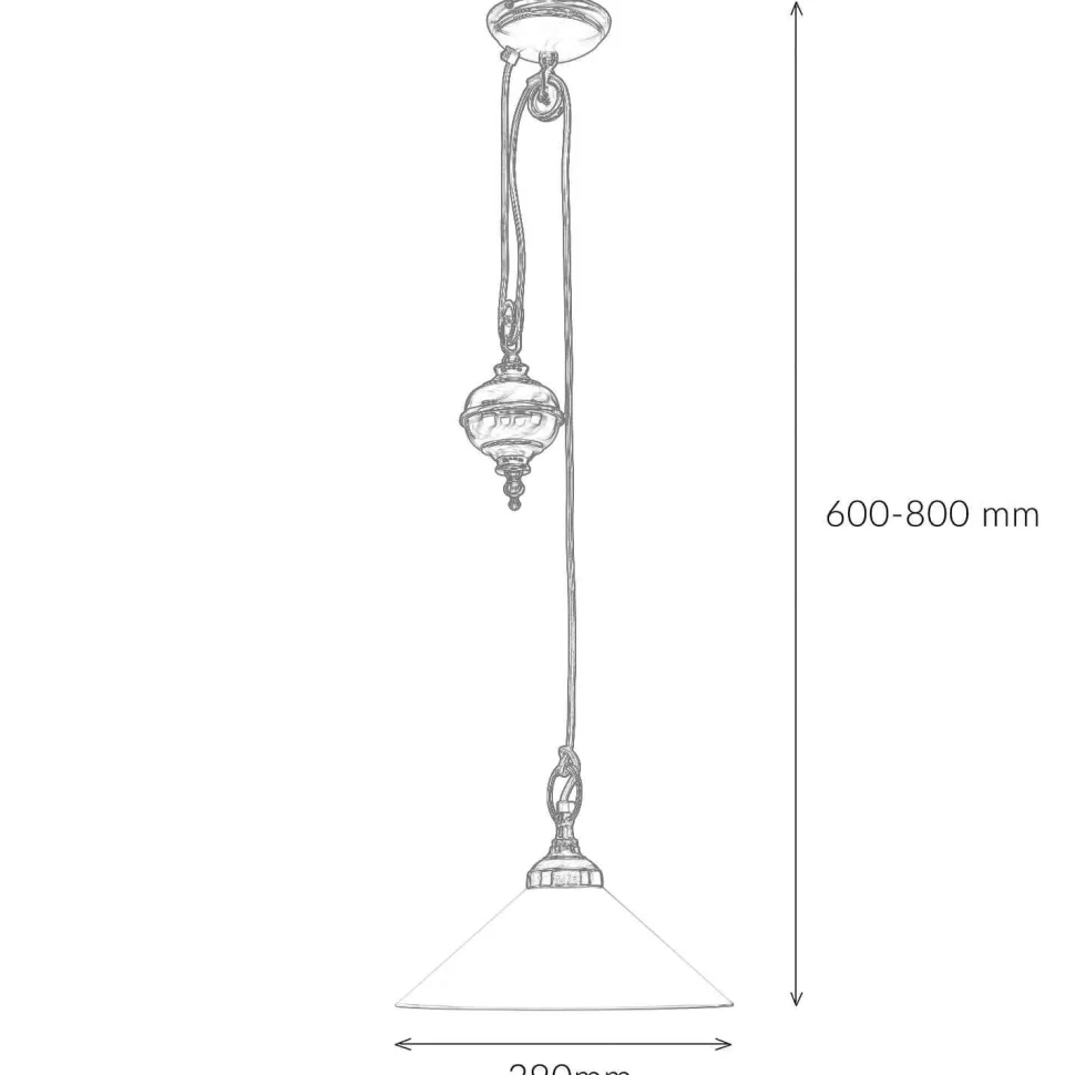 Hängeleuchte Glas Messing massiv verstellbar E27
