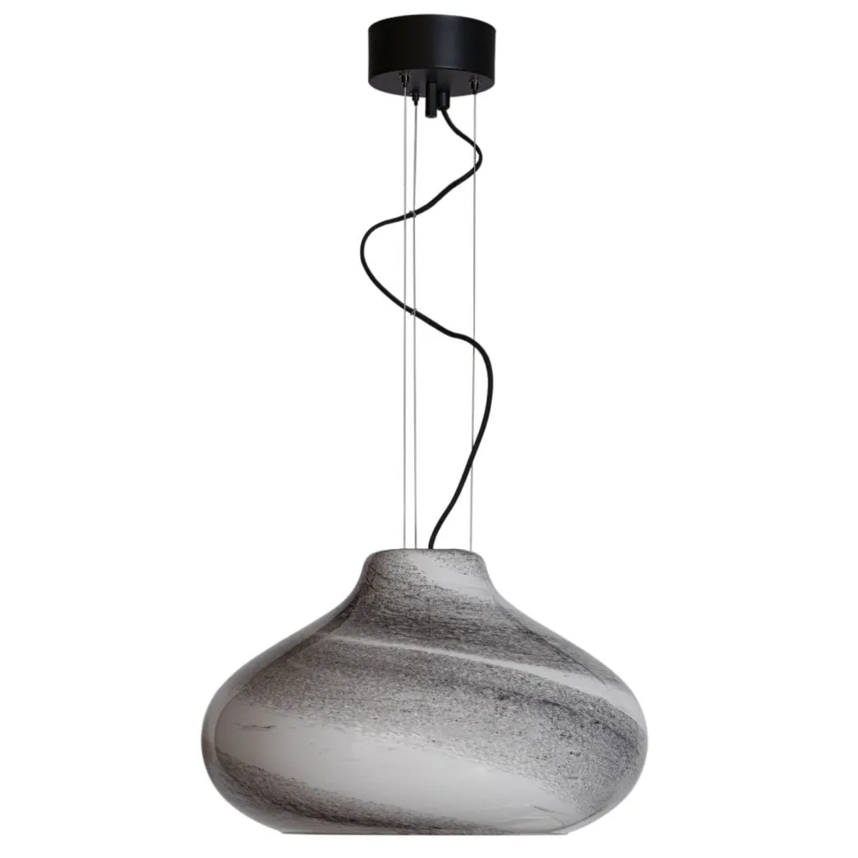 Hängeleuchte Glas Metall E27 44,5 cm breit marmoriert