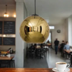 Hängeleuchte Gold Kugel Decke Esstisch Lampe JARA