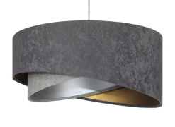 Hängeleuchte Grau Silber Gold Ø 50 cm Stoffschirm