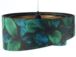 Hängeleuchte Grün Gold E27 Ø 50 cm Tropical Print Stoff