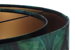 Hängeleuchte Grün Gold E27 Ø 50 cm Tropical Print Stoff