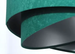 Hängeleuchte Grün Silber E27 rund Ø 50 cm Velours Optik