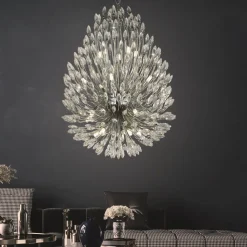 Hängeleuchte groß Ø 51 cm H: max. 286 cm verstellbar Kristall