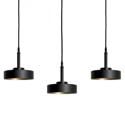 Hängeleuchte groß B: 150 cm Messing Eisen in Schwarz Gold E27