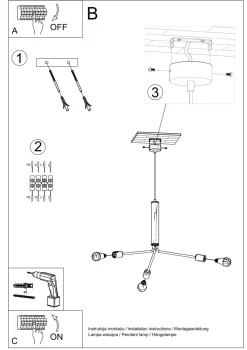 Hängeleuchte Hängelampe Metall 3-flammig E27 Schwarz