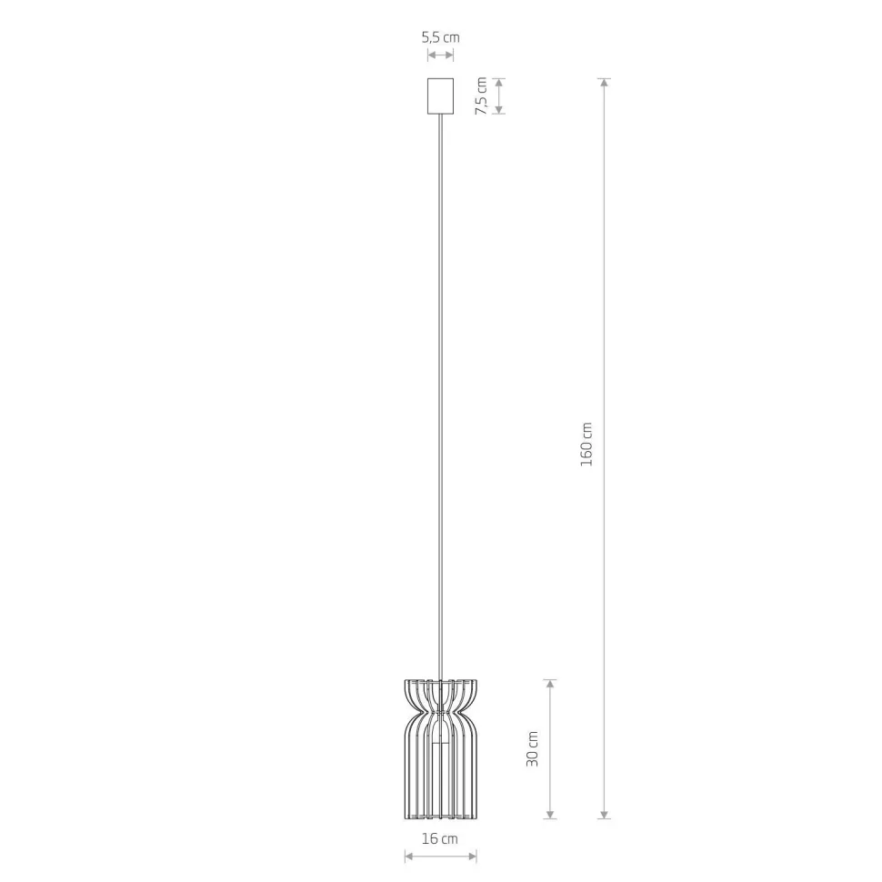 Hängeleuchte Holz Ø 16 cm Schwarz E27 verstellbar