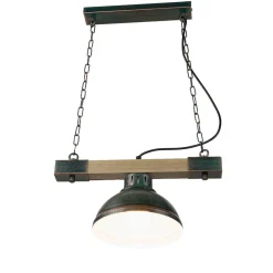 Hängeleuchte Holz Metall E27 in Kupfer Antik HAKON