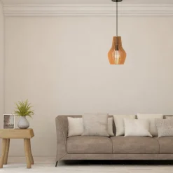 Hängeleuchte Holz Metall E27 Ø 30 cm H: max. 347,5 cm