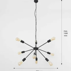 Hängeleuchte in Schwarz Ø77cm 9-flmg