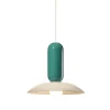 Hängeleuchte Keramik E27 Ø 40 cm rund Creme Türkis