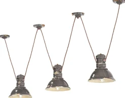 Hängeleuchte Keramik E27 Taupe Shabby Antik 3-flammig