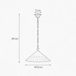 Hängeleuchte Keramik Messing Ø 40,5 cm Weiß Bronze antik E27