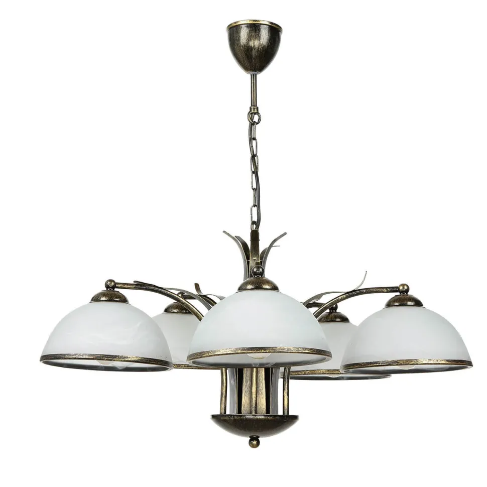 Hängeleuchte KORFU in Messing Antik 5-flmg