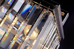 Hängeleuchte Kristall in Nickel Klar Art Déco