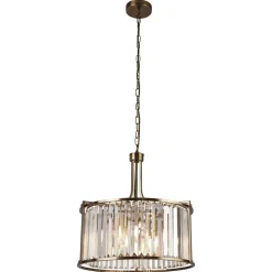 Hängeleuchte Kristall rund Ø 50 cm 2x E14 in Messing antik