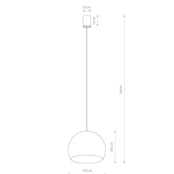 Hängeleuchte Kugelschirm Ø 27,5 cm GU10 Weiß Metall Retro