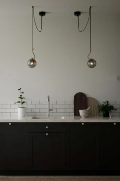 Hängeleuchte Kugelschirm Rauchglas H: max. 150 cm E27