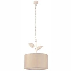 Hängeleuchte Landhaus Stoff Metall in Gold E27 Ø 35 cm