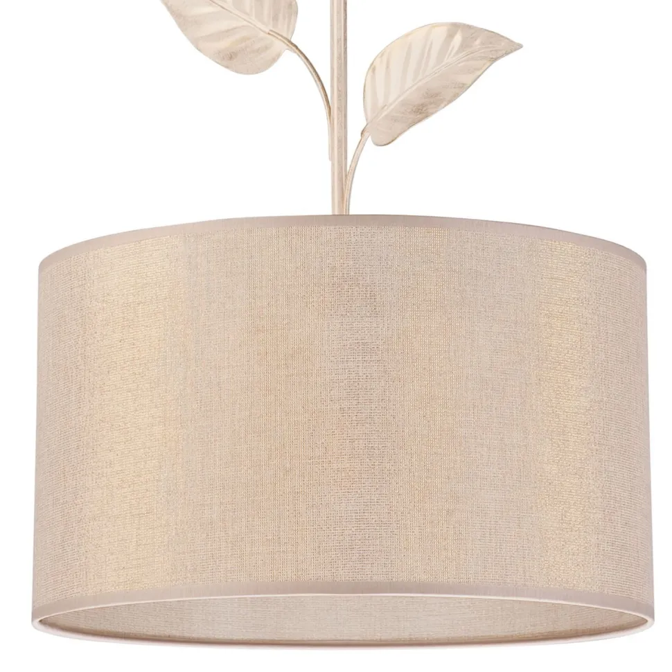 Hängeleuchte Landhaus Stoff Metall in Gold E27 Ø 35 cm