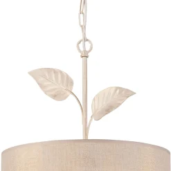 Hängeleuchte Landhaus Stoff Metall in Gold E27 Ø 35 cm