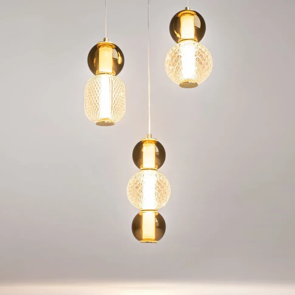 Hängeleuchte LED Metall Rauchglas B: 38 cm 4000 lm INA