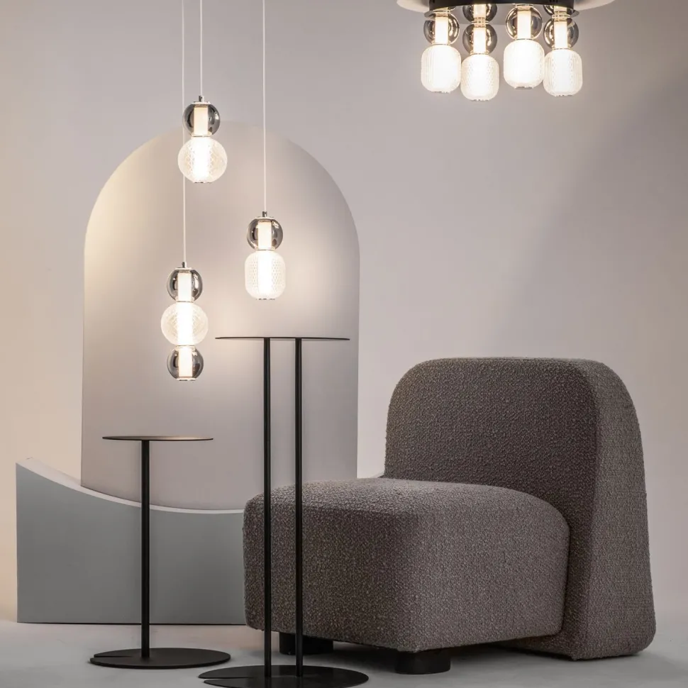 Hängeleuchte LED Metall Rauchglas B: 38 cm 4000 lm INA