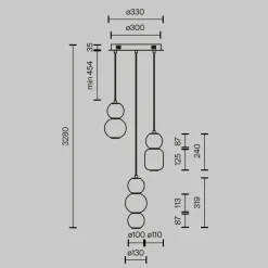 Hängeleuchte LED Metall Rauchglas B: 38 cm 4000 lm INA