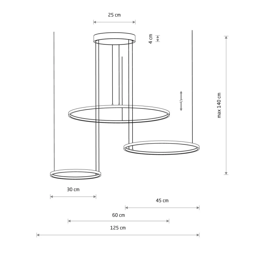 Hängeleuchte LED Schwarz 4000 K 1800 lm Metall Modern