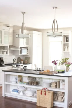 Hängeleuchte LOU Nickel Weiß Ø51cm Lampe Esstisch