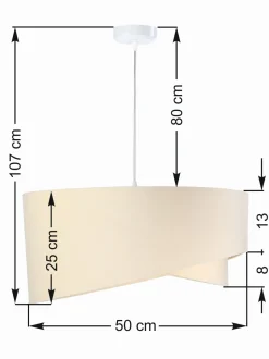 Hängeleuchte MADAN Creme Weiß rund Ø50cm