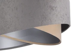 Hängeleuchte MARLON Grau Beige Silber rund