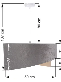 Hängeleuchte MARLON Grau Beige Silber rund