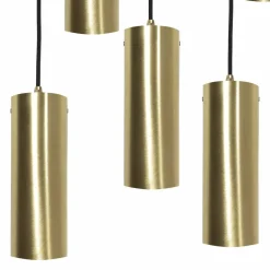 Hängeleuchte Messing B: 80 cm in Bronze hell 6x E27 massiv